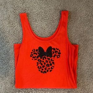 Red Minnie leopard tank top
